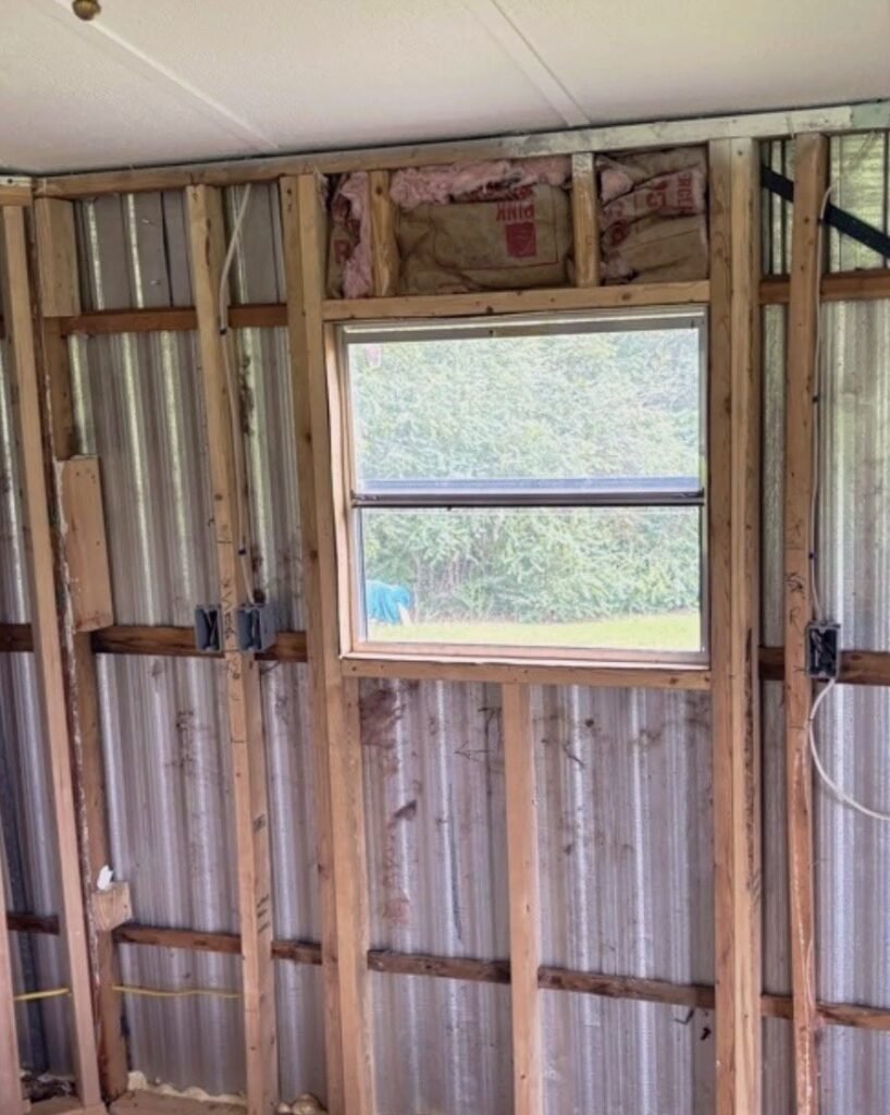 Electrical wiring run through framing before drywall in Plattsburgh, NY