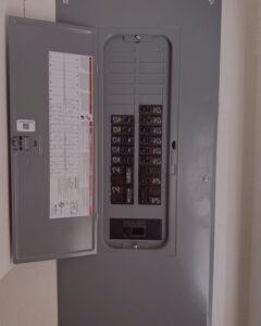 Electrical panel with a labeled circuit directory in Plattsburgh, NY