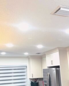 Recessed lights installed in a kitchen ceiling in Plattsburgh, NY