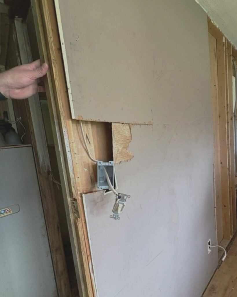 Wiring roughed in behind open drywall in Plattsburgh, NY