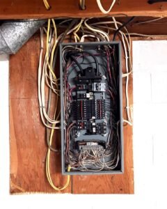 Tangled old wiring ready for whole house rewiring in Plattsburgh, NY